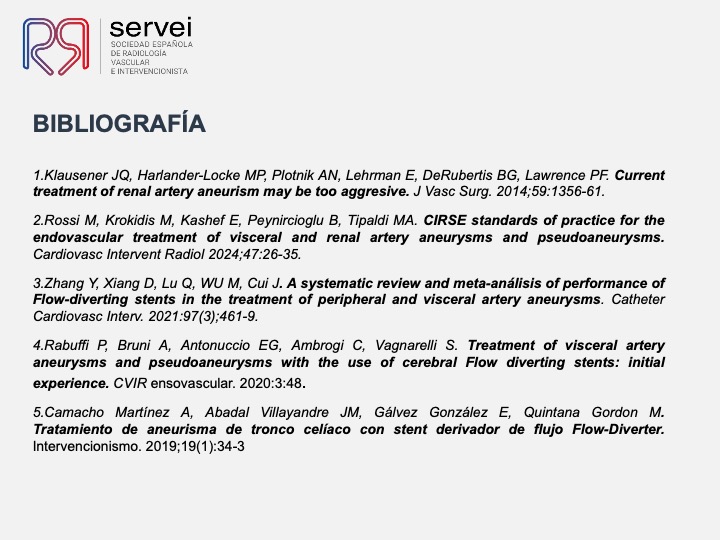 Aneurisma renal con dispositivo derivador flujo 13